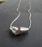 Silver birch bark scroll pendant - textured recycled silver - Image 3