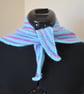 Hand knitted Neckerchief - Pink and Blue - Image 2