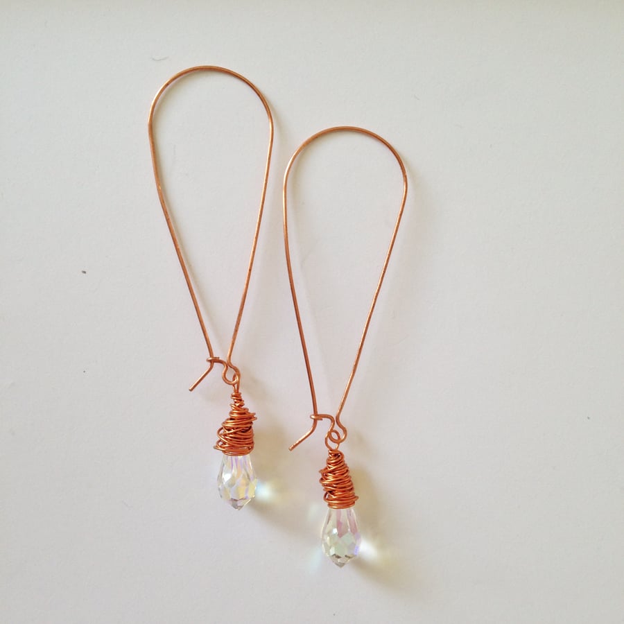 Faceted glass earrings 