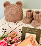 Teddy Bear Hat & Booties Gift Set - Image 4
