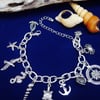Nautical- beach Charm bracelet. Gift for her.