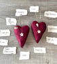 One Red Fabric Heart with Star Button and Personalised Message Wedding Proposal