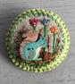 Hand Embroidered Squirrel Brooch - Image 1