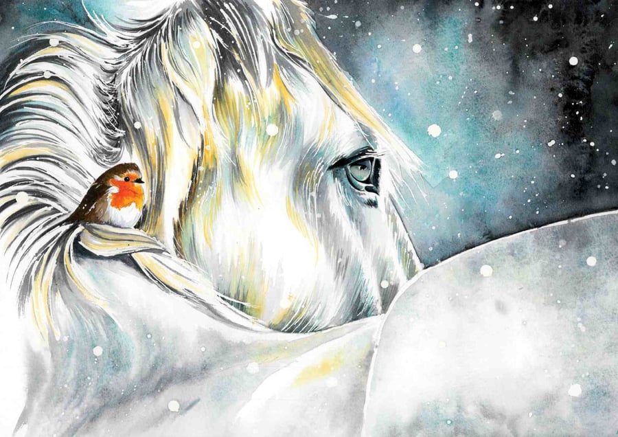 A4 Print Horse & Robin