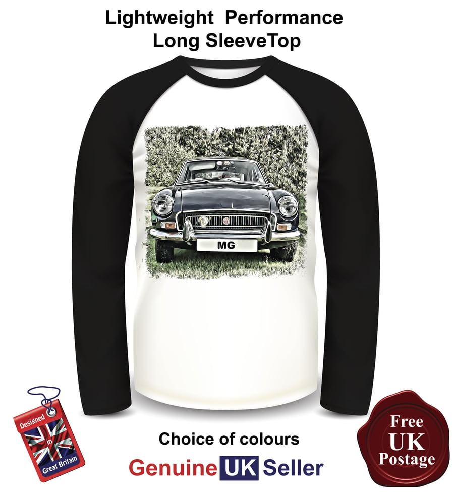 MGB, Mens Long Sleeve MGB T Shirt, Mens MG Top