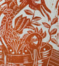 Snap Dragons in orange - Original Lino print - Image 3