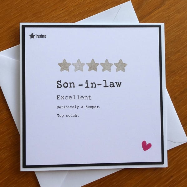 Son In Law Birthday Card