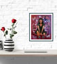 Feminist Mixed Media Portrait THIS GIRL CAN Empowering Female Rage Art - Image 5