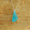 Turquoise beach glass pendant