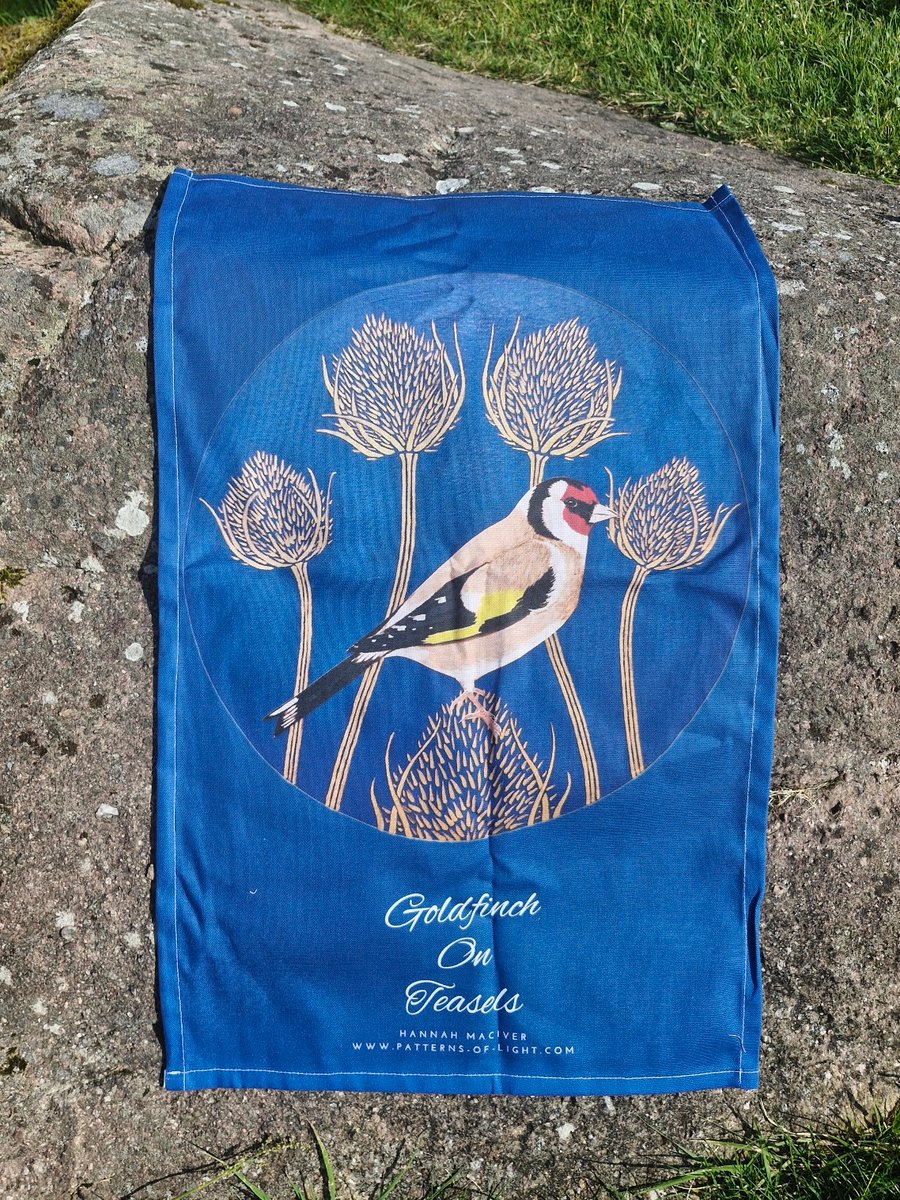 Goldfinch on Teasels Teatowel 