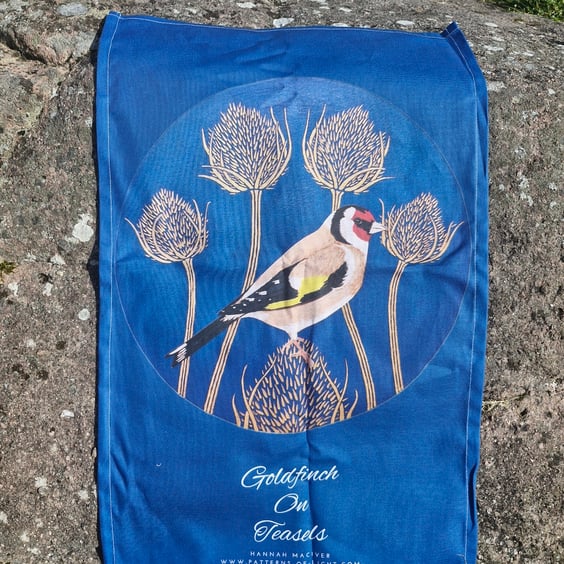 Goldfinch on Teasels Teatowel 