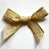 10 Gold Metallic Ribbon Bows - pack of 10 bows