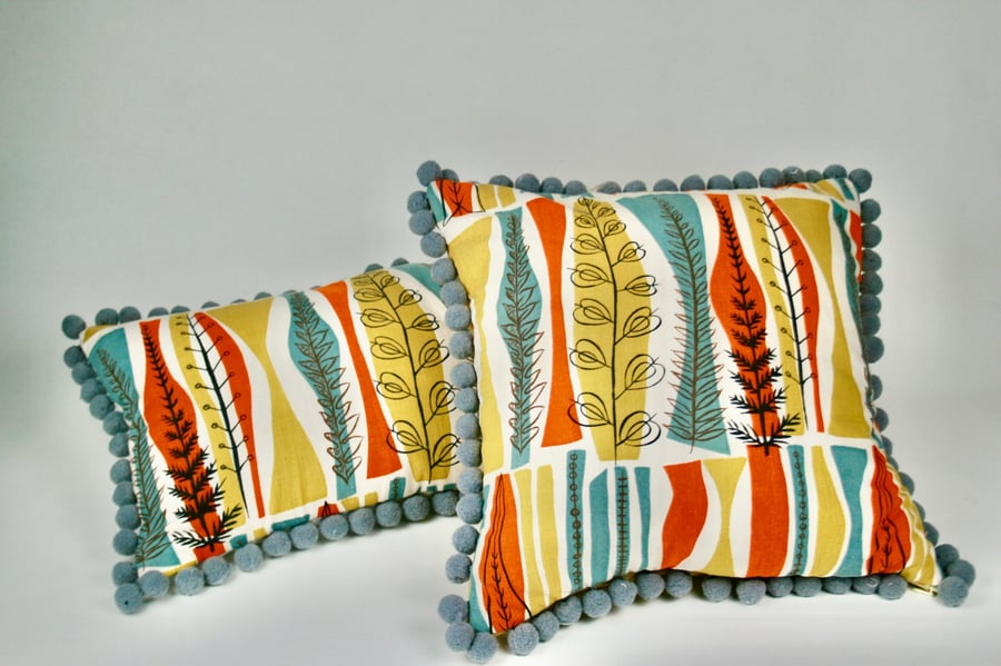 Mid Century Original Fabric Cushions - remade