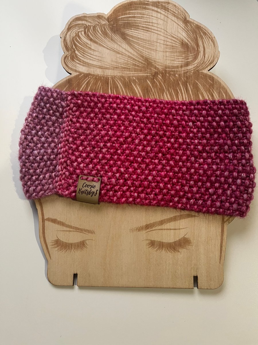 Pink dream ear warmer54cms x 10 cms wide