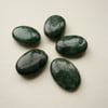 5 Dark Green Jade Jasper Oval Beads