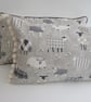 Grey Sheep Cushion with Cream Pom poms - Image 2
