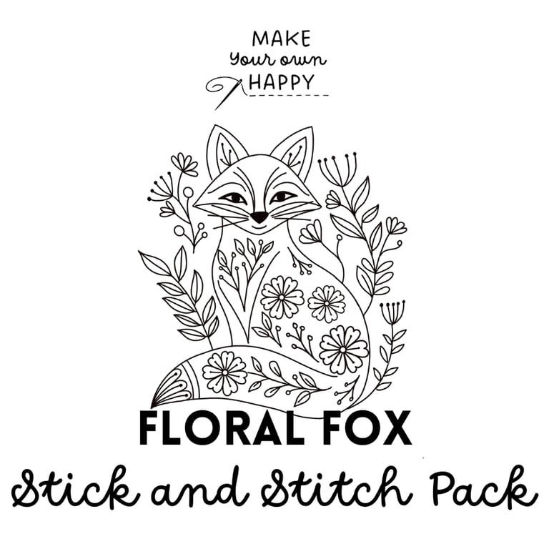 Floral Fox Stick & Stitch Embroidery Pack
