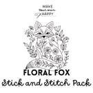 Floral Fox Stick & Stitch Embroidery Pack