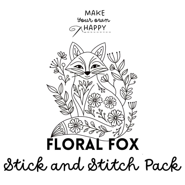 Floral Fox Stick & Stitch Embroidery Pack