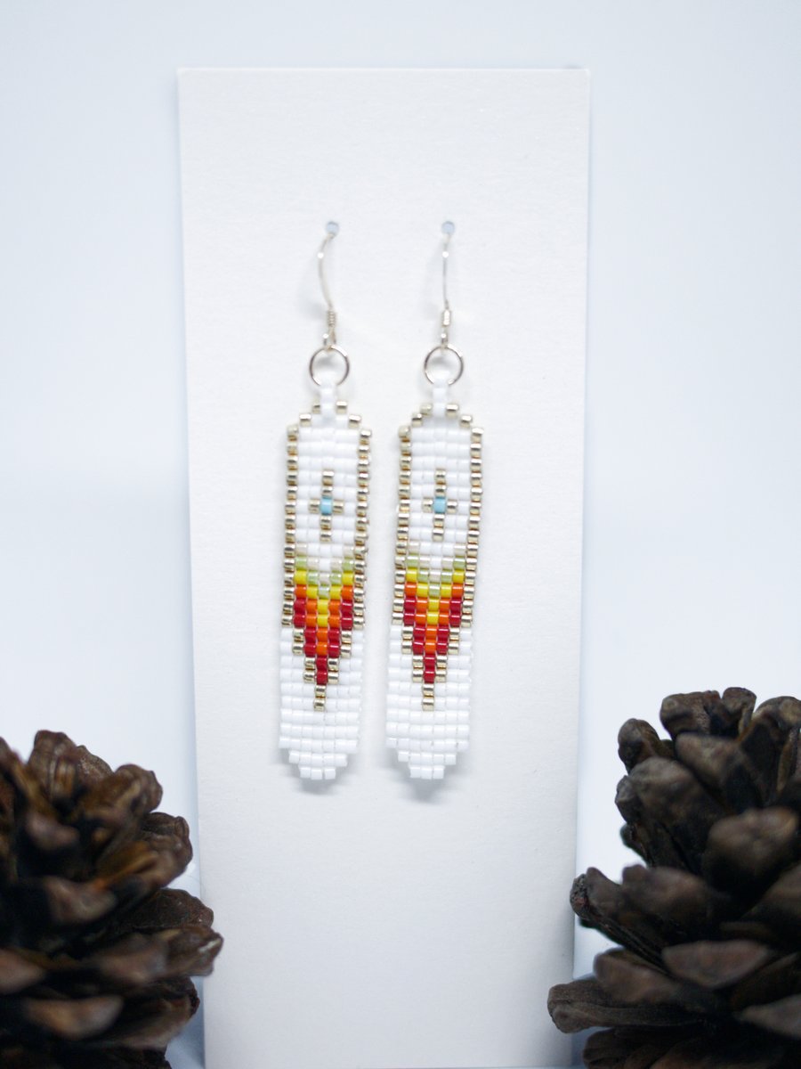 Native American Style Beaded Earrings with Gold-Filled Wires