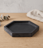 Dark Grey Hexagonal Jewellery Tray, Handmade Trinket & Catchall Dish