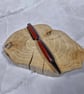 Hand Turned Epoxy Twist Pen - Red and Purple with Gun Metal Plating - Image 5