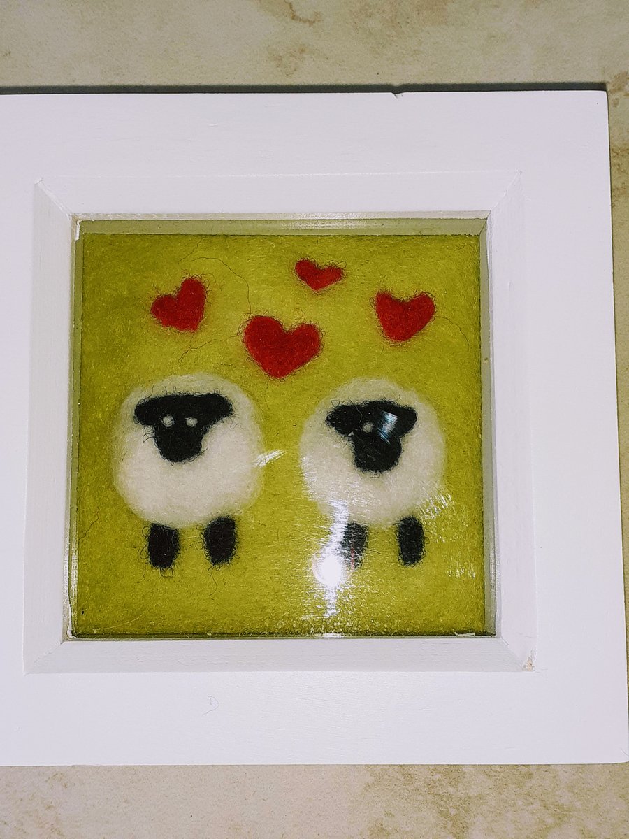 Needle Felted I Love Ewe Picture