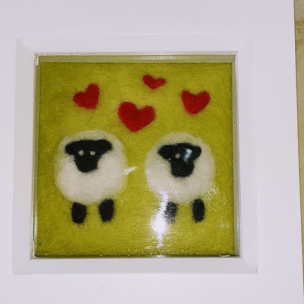 Needle Felted I Love Ewe Picture
