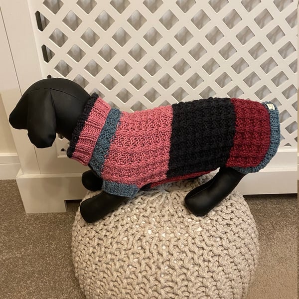 Dog Jumper - Ideal for a Miniature Dachshund or Small Dog, Roll Neck