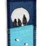 Bookmark with Rising Full Moon, Silhouetted Trees and Moonlit Countryside - Image 3