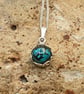 Tiny Chrysocolla pendant necklace - Image 2
