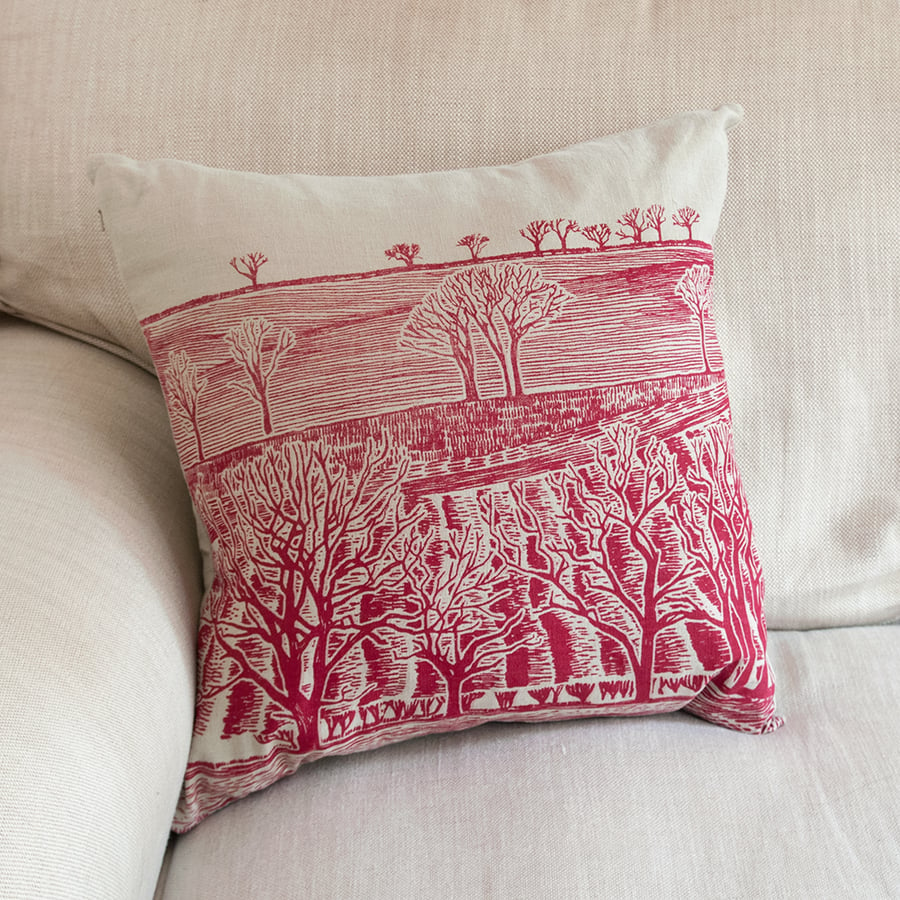 Cold Spell "Tree Line" linen cushion