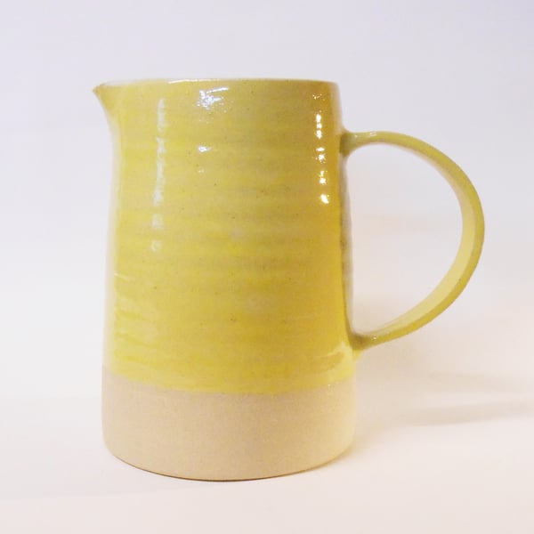 Jug classic shaped Sun Yellow Tapered Stoneware Ceramic.