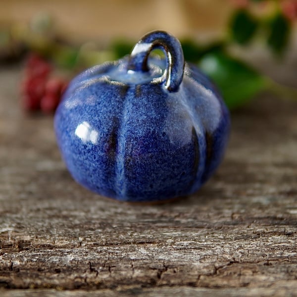 Blue Ceramic Pumpkins