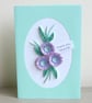 Teacher thank you card with quilled flowers, handmade, personalised - Image 1