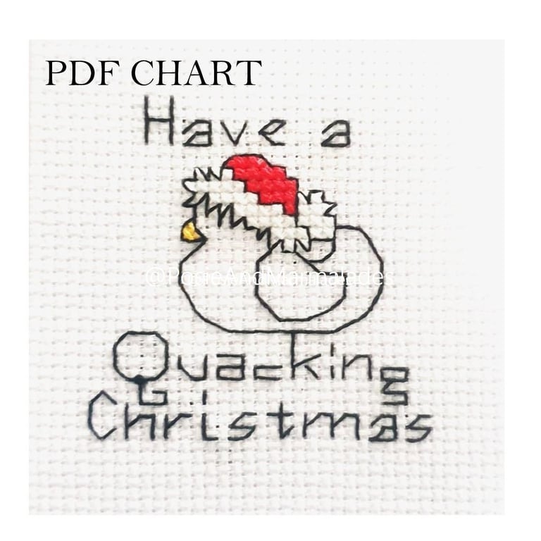Duck Theme Christmas small Cross stitch Digital PDF Chart