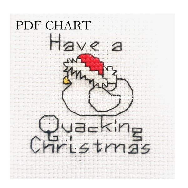 Duck Theme Christmas small Cross stitch Digital PDF Chart