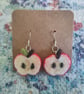 Needle-felted apple earrings