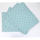 Placemats Set of 4 Polka Dots Duck Egg White Polka Dot Table Setting 16"x12"