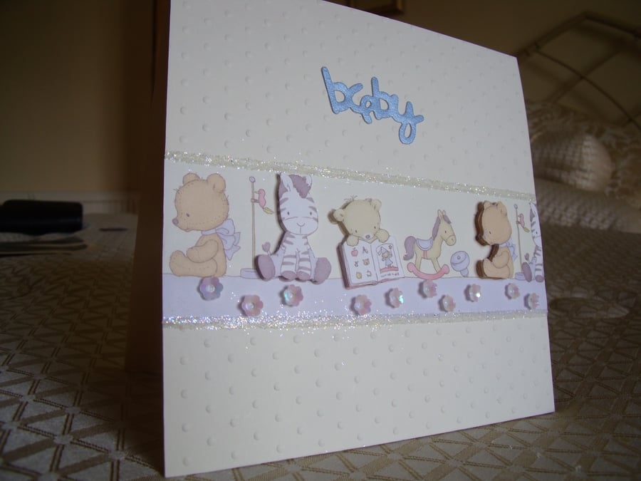 New baby boy toy card