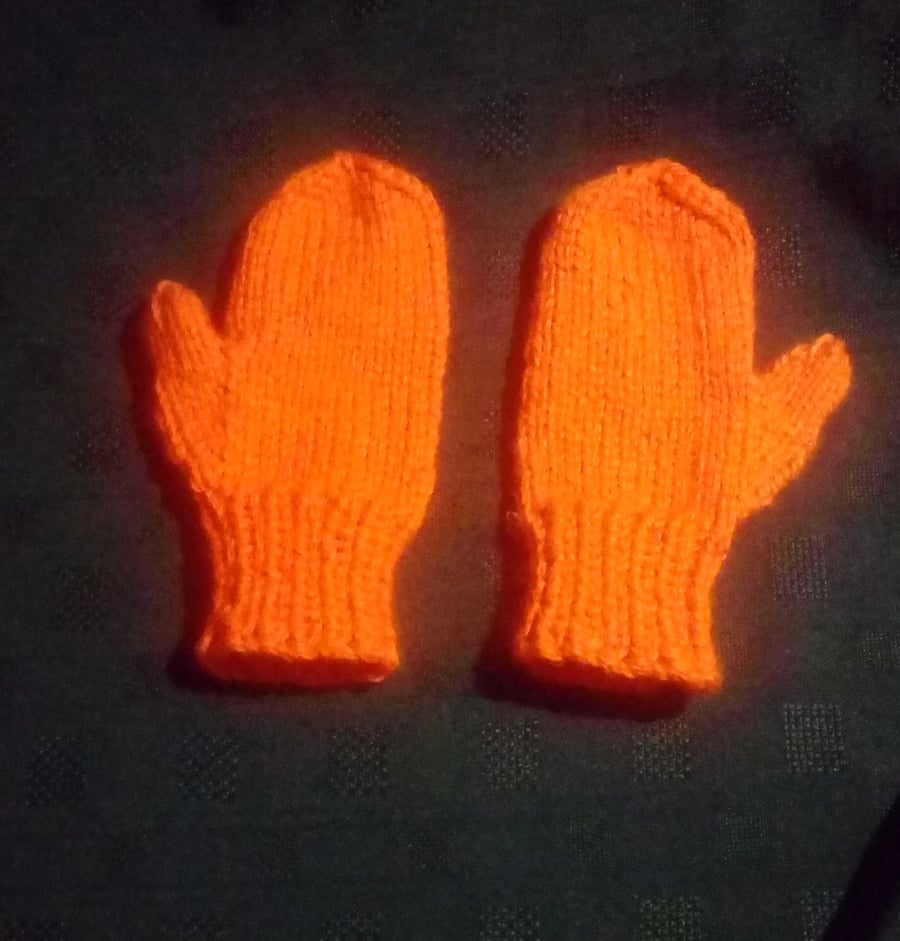 Bright Orange Reflective Children’s Mittens 