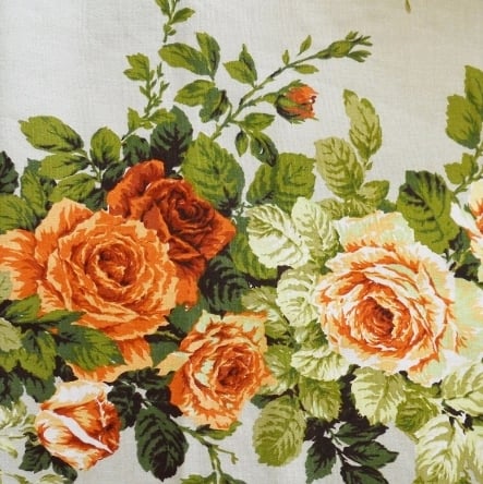 Traditional Shabby Chic Large Orange Rose Vintage style Fabric Lampshade option 