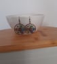 ANTIQUE COPPER AND MULTI COLOURED DANGLE EARRINGS. - Image 4