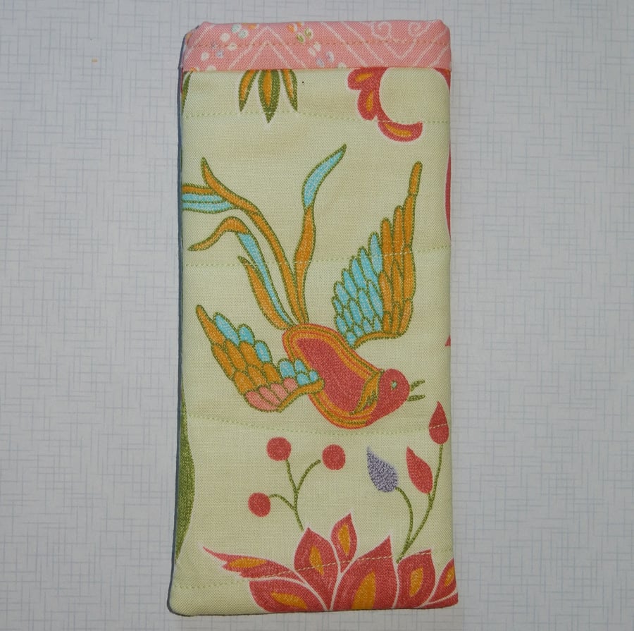 Glasses case - Oriental bird and flowers