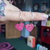 Sparkle heart hoops small