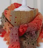 Crocheted Here Comes the Sun Scarf with a Bobble Edging in Autumnal Colours - Image 2