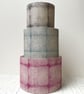 Hand Printed Linen Lampshade in Raspberry Red - Image 4