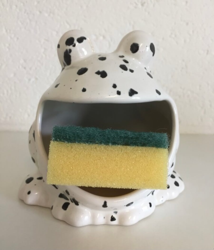 Frog sponge holder, kitchen decor, scrubby holder, soap holder housewarming gift