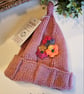Designer Baby Girl's Flower Hand Knitted Hat  with Marino Wool 1-2 years  - Image 4