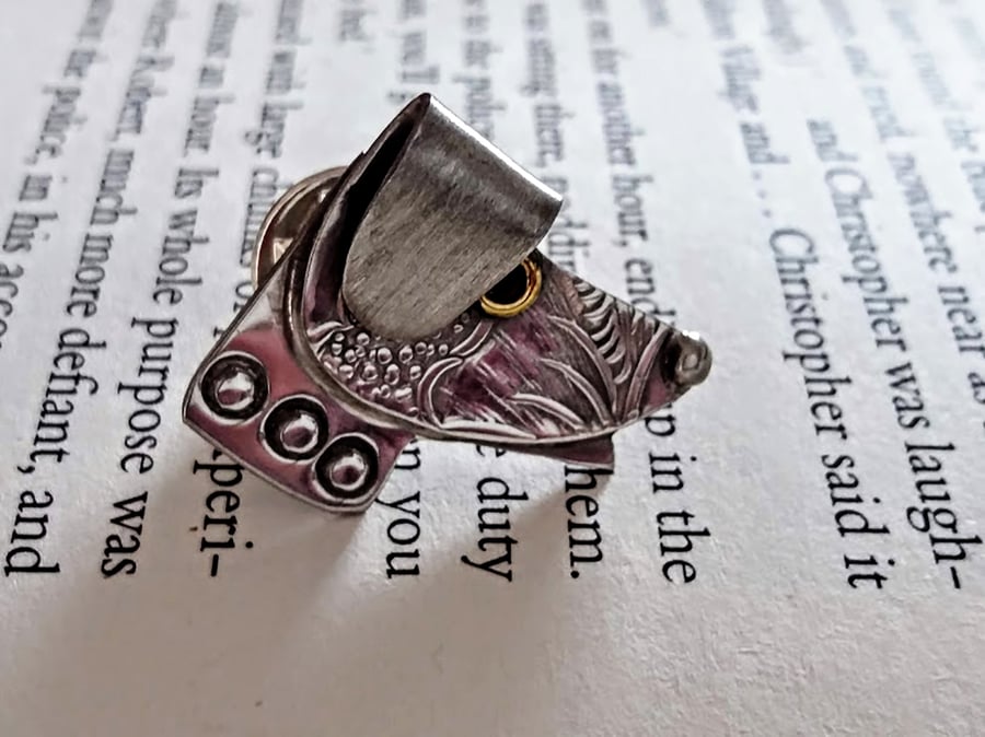 Quirky Pewter Dog Themed Tie Tack Pin 